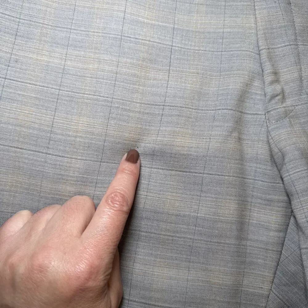Ballin Pants Mens 36x28.5 Tan Gray Plaid Wool Dress Pants Comfort EZE Canada - Picture 3 of 16